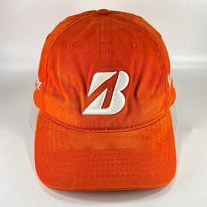 Bridgestone Golf B 330 Strap Back Cap Hat Orange Golfing Outdoor Athletic Mens